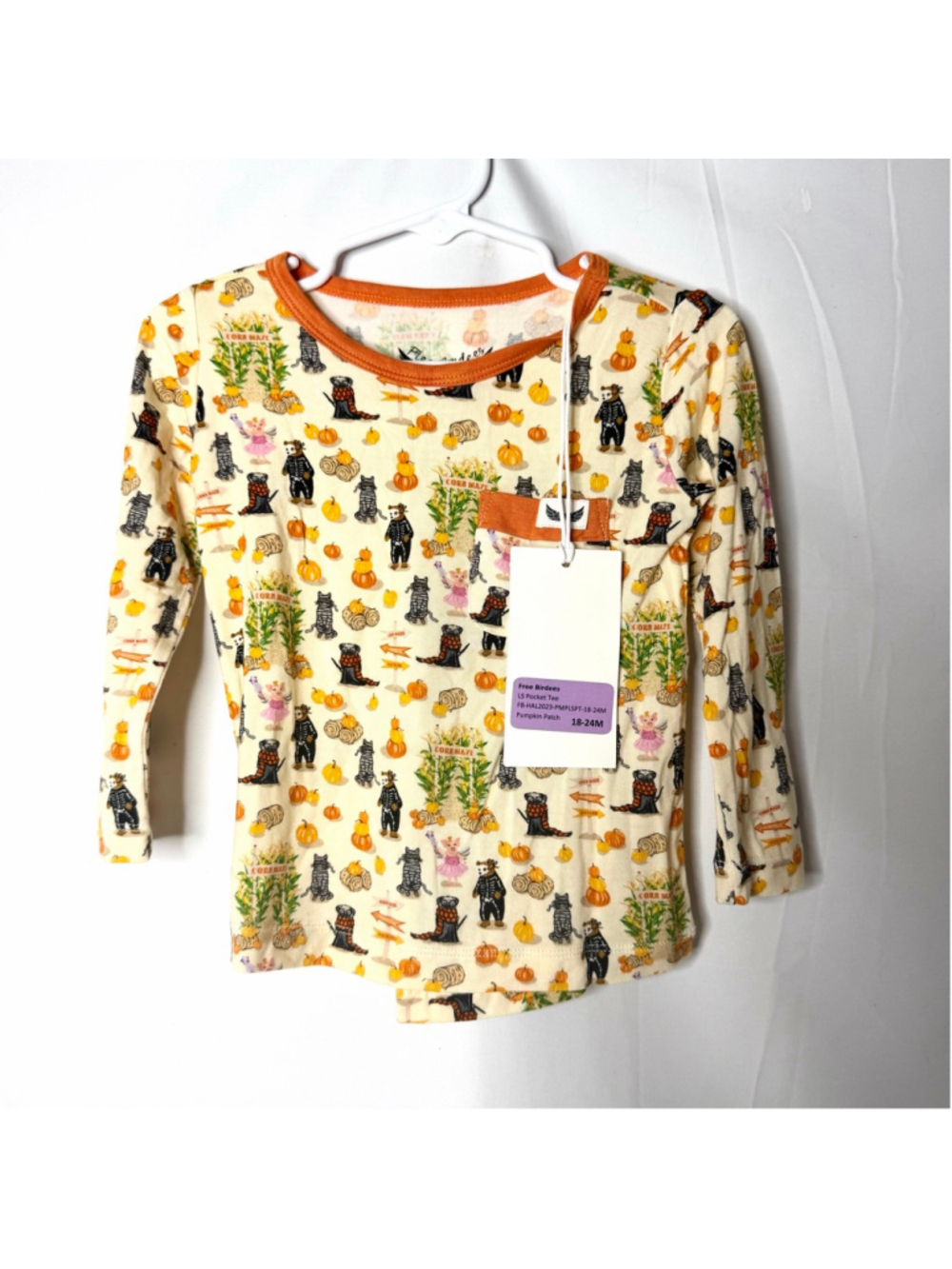 NEaw Baby Free Birdees Bamboo Halloween Long Sleeve Tee 18-24 Months